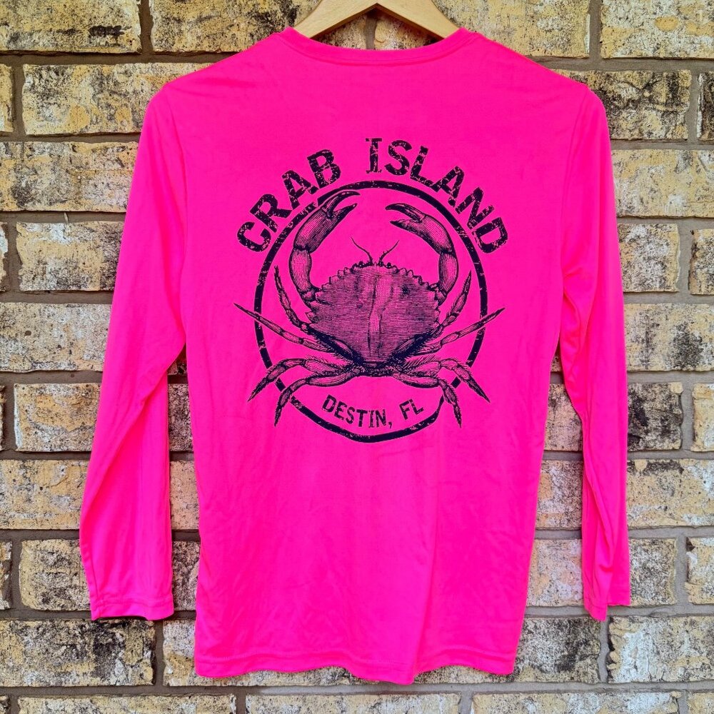 Sport-tek youth size L YL, youth large Crab Island Destin FL Long Sleeve Shirt N